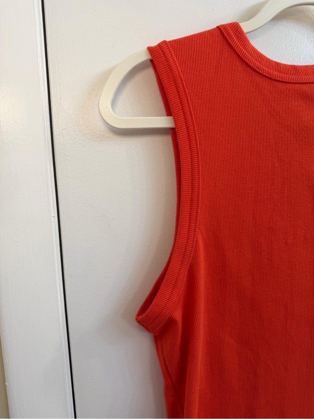 Roxy Orange-Red Ribbed Cropped Tank - Picture 3 of 8